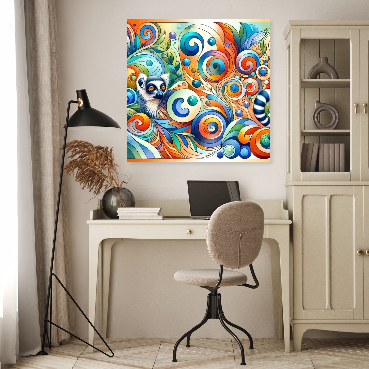 Whimsical Lemur Canvas