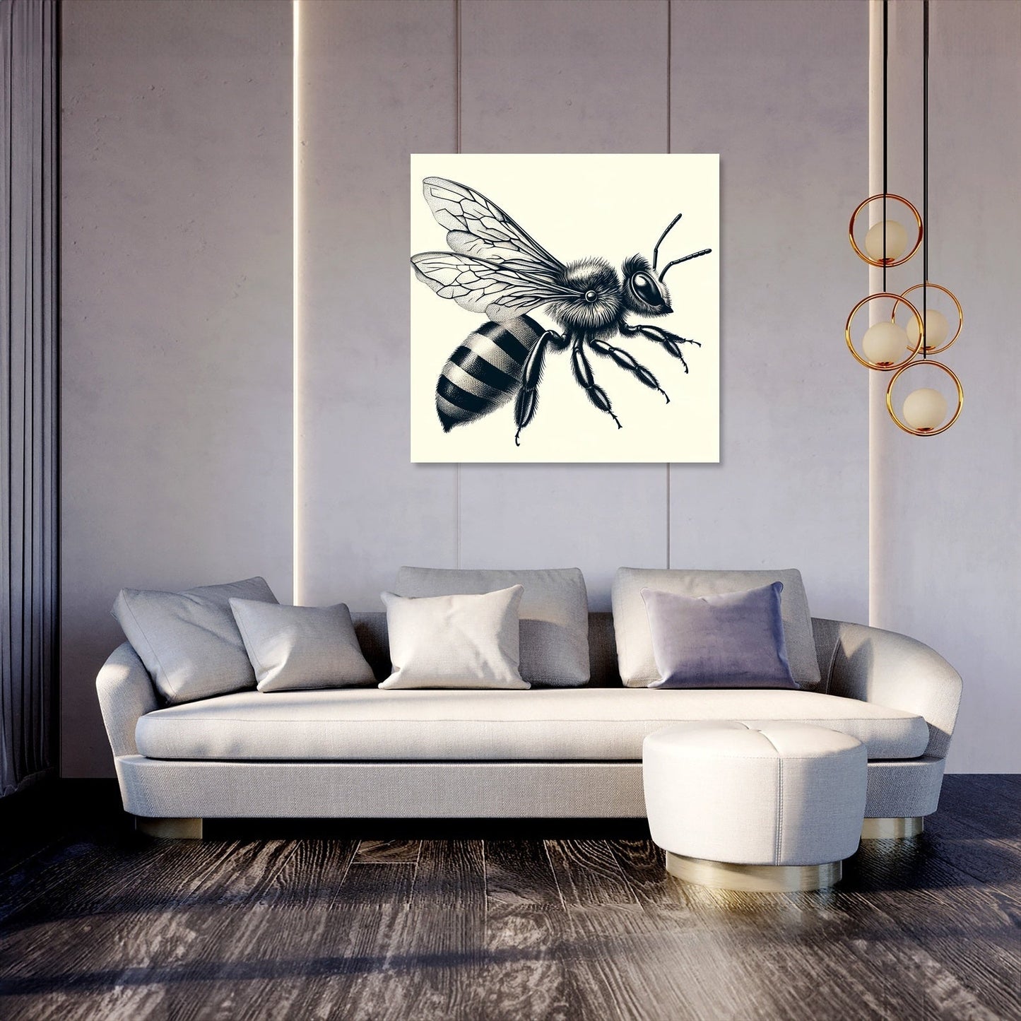 Vintage Bee Anatomy Illustration Canvas