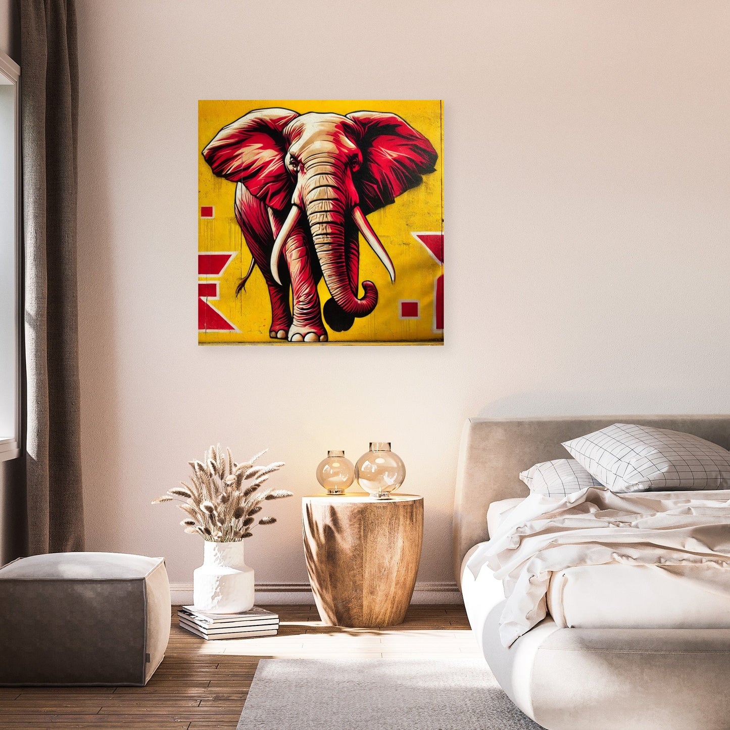Fierce Graffiti Elephant Canvas