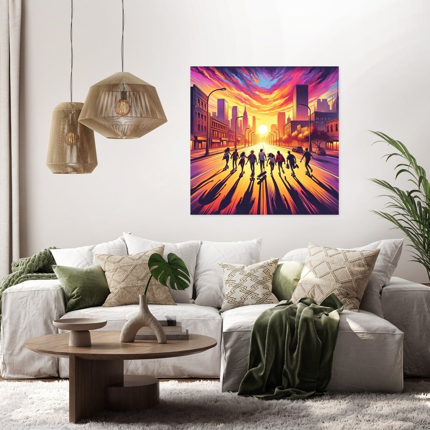 Golden Hour Skateboard Summer Canvas