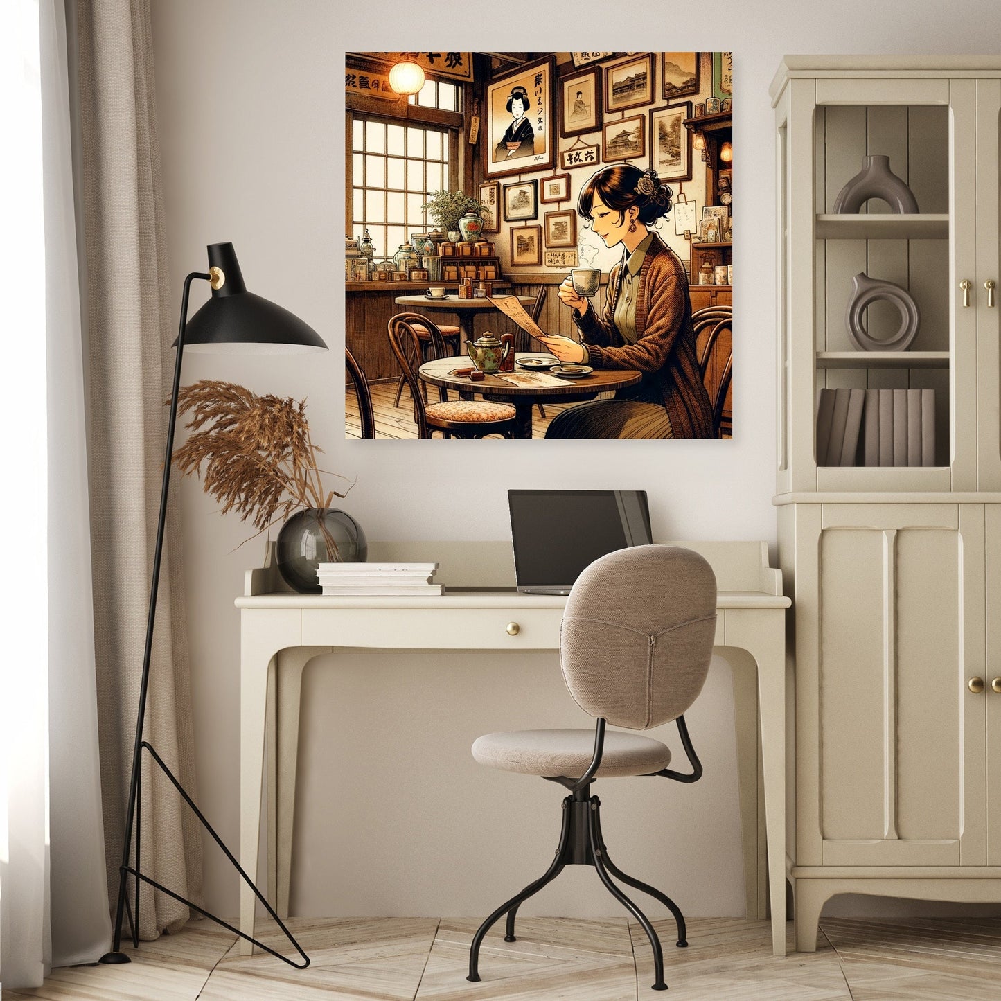 Nostalgic Café Moment Canvas