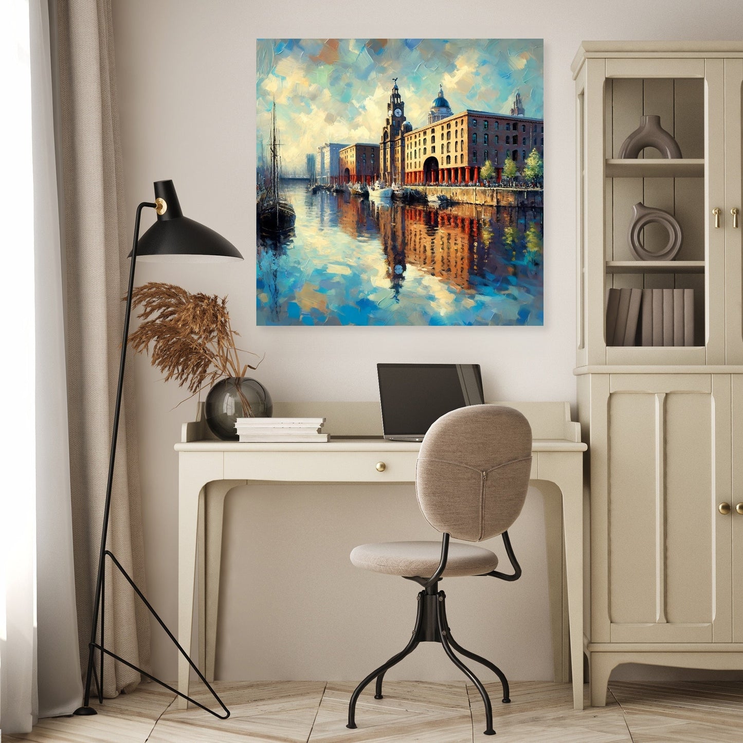 Post-Impressionist Royal Albert Dock Liverpool Canvas