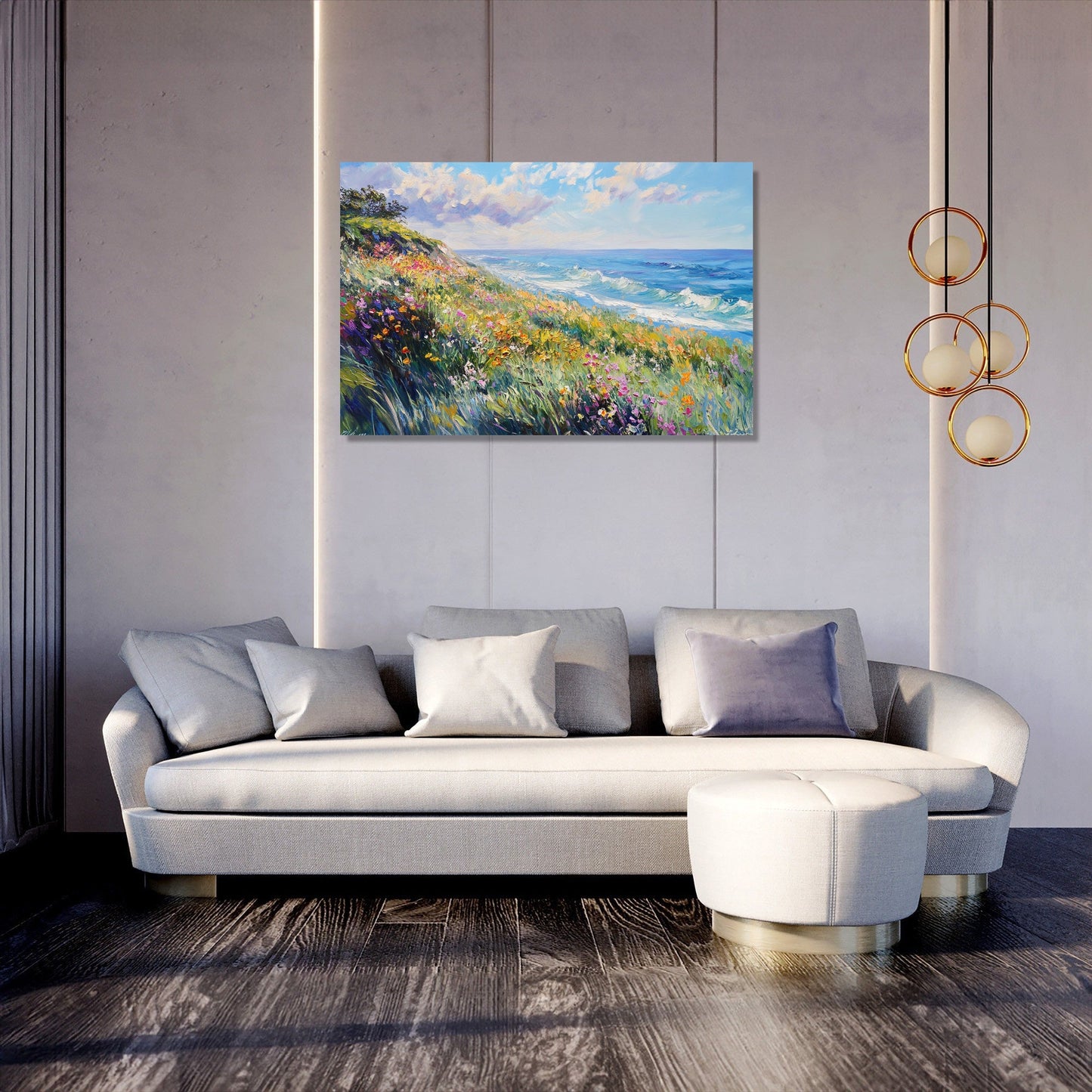 Floral Ocean Canvas