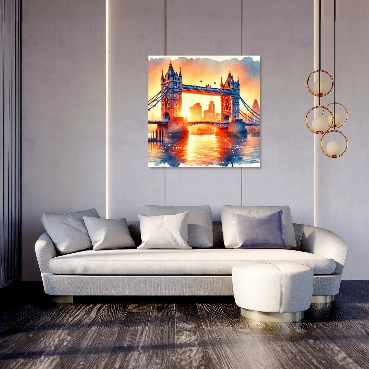Sunset Over Tower Bridge Canvas