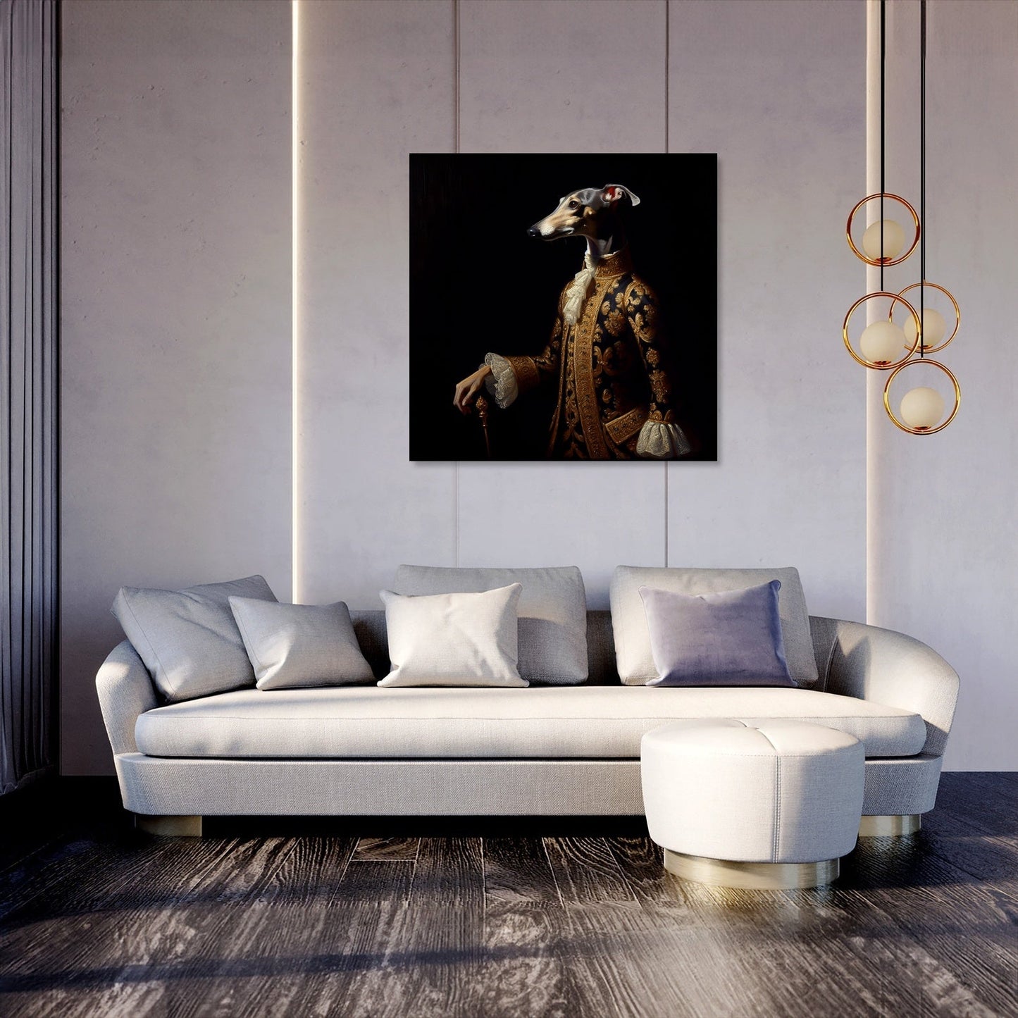 Regal Whippet Royalty Canvas