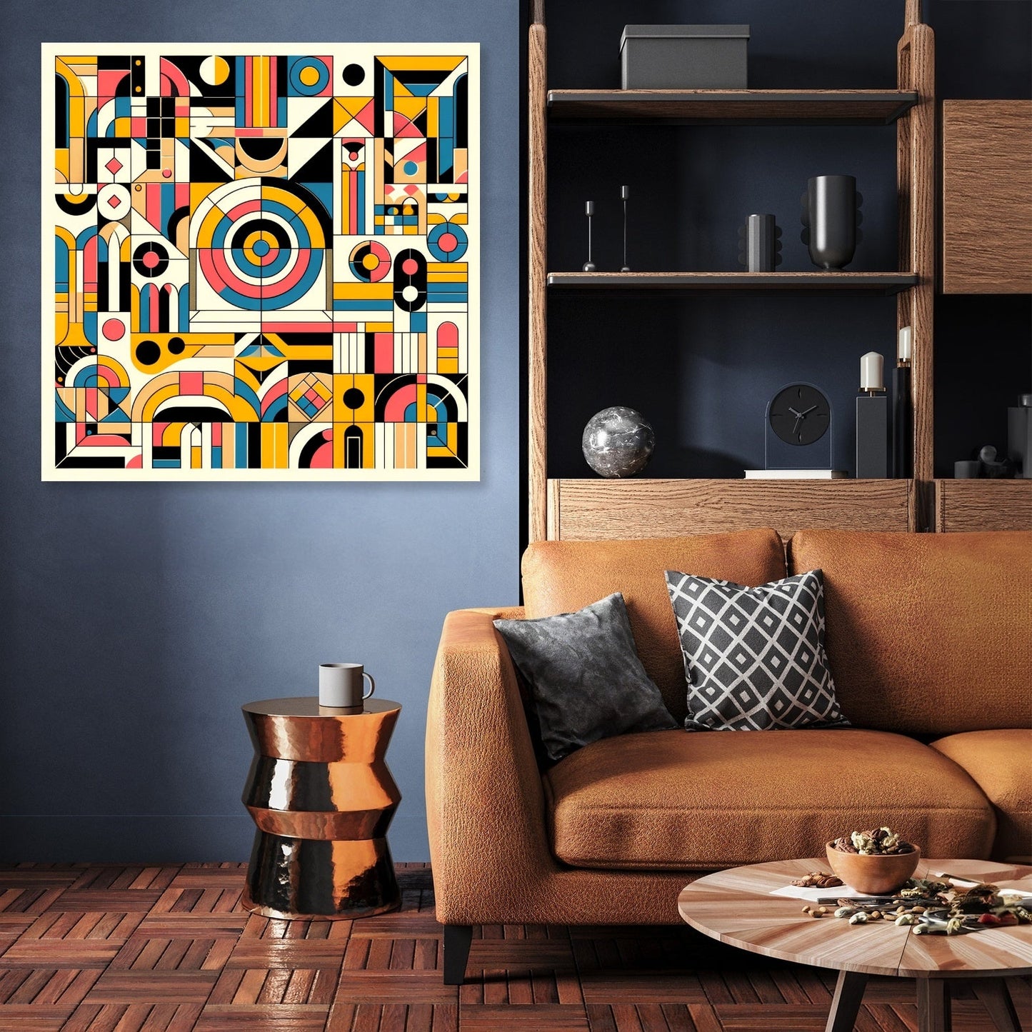 Vibrant Geometric Harmony Canvas