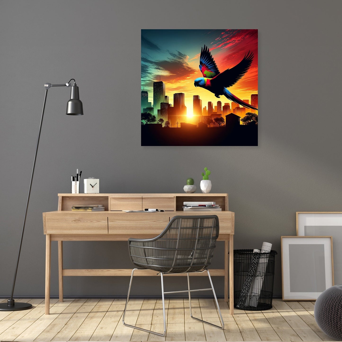 Urban Flight Silhouette Canvas