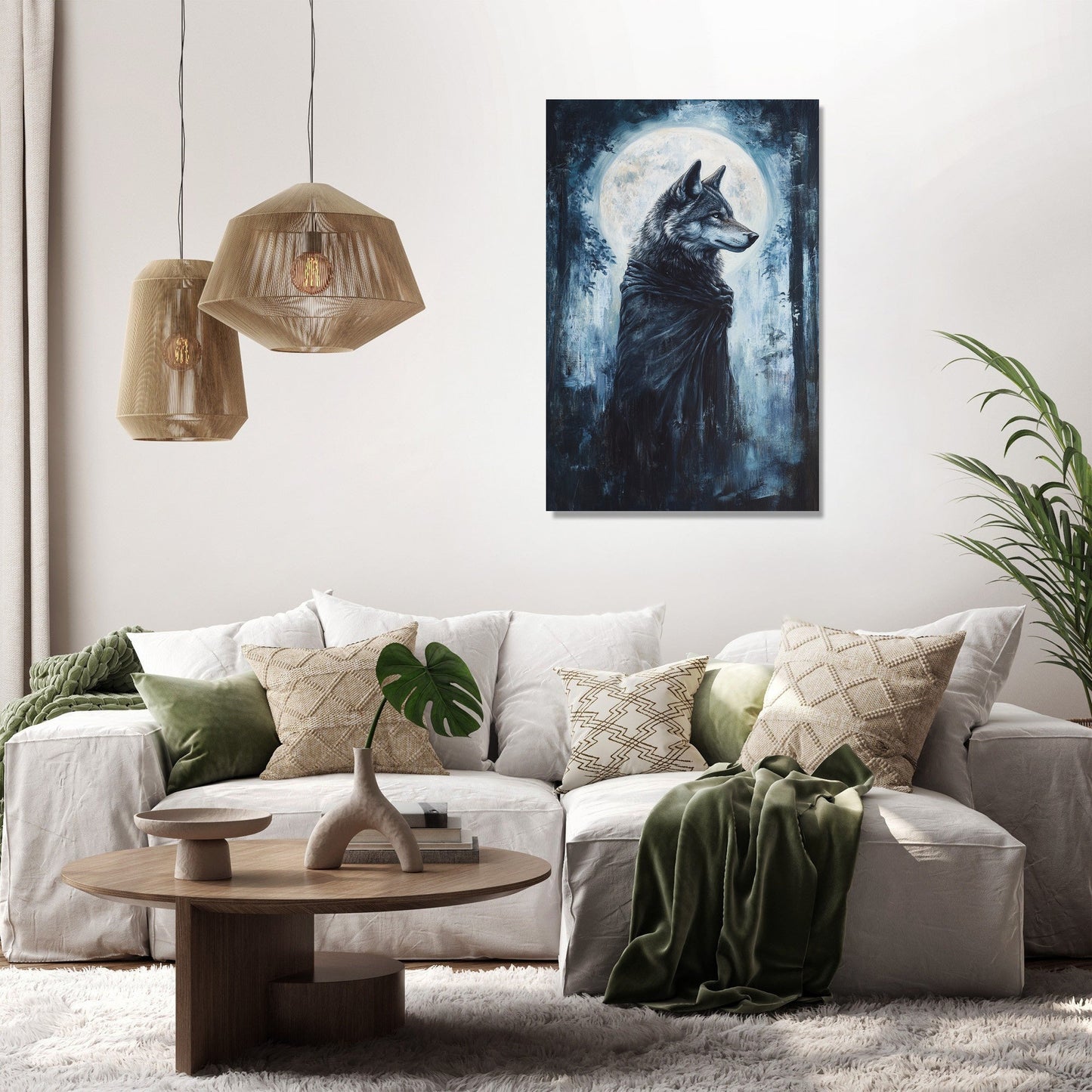Regal Wolf Moon Canvas