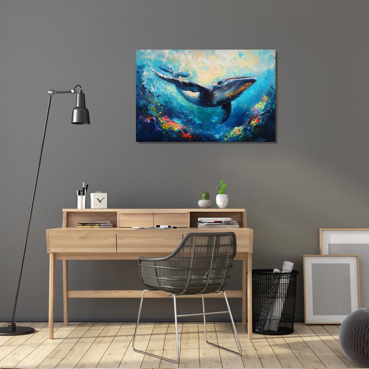 Whales and Coral Canvas