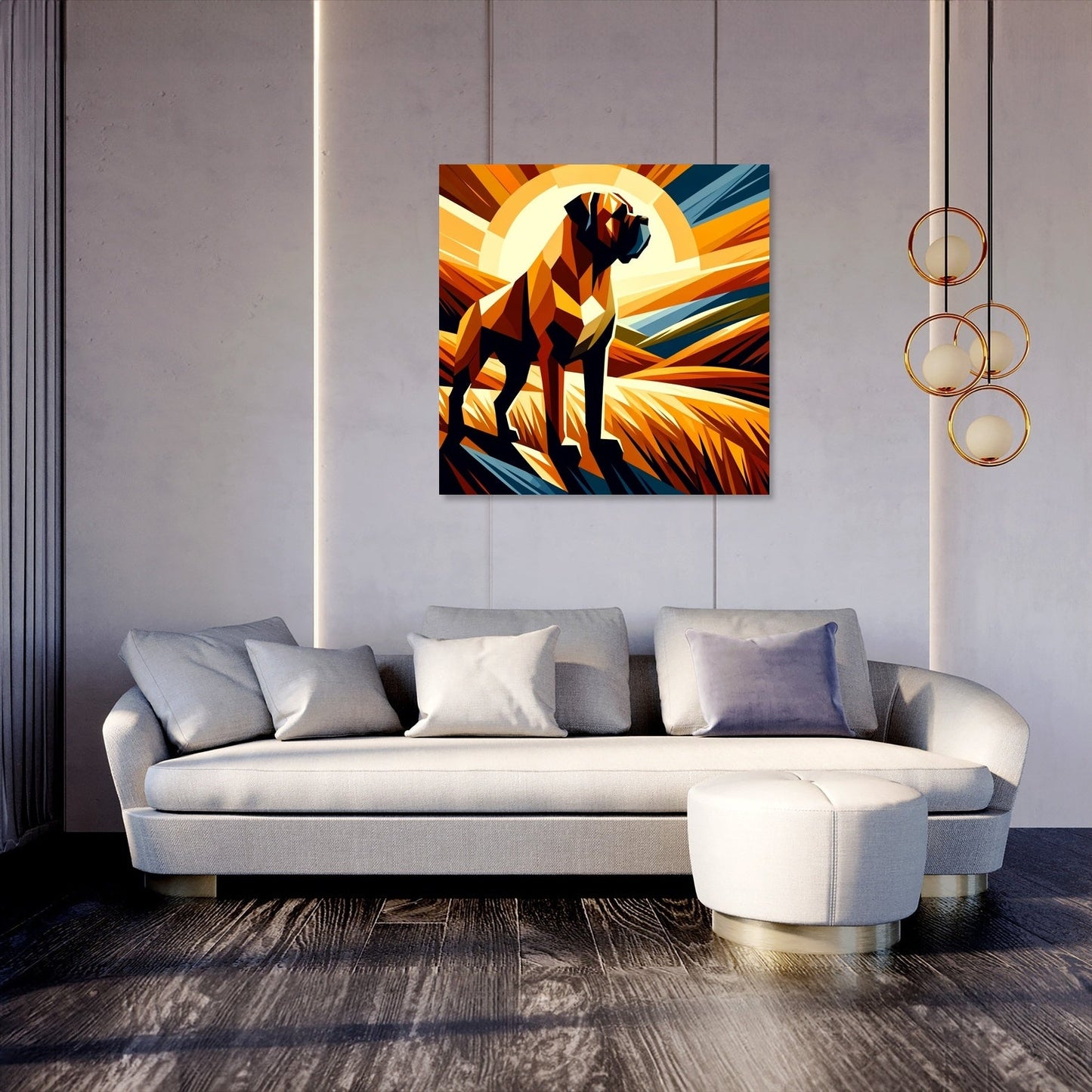Sunset Majesty Bullmastiff Canvas