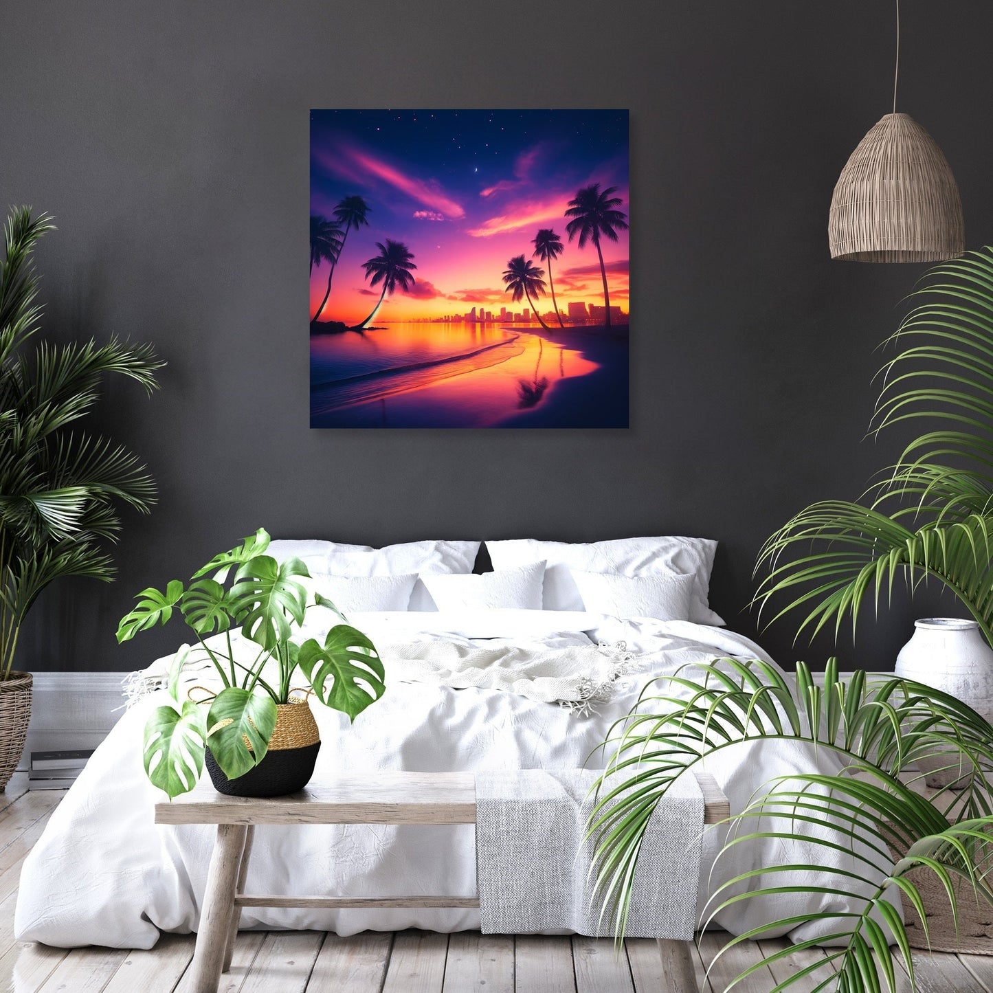 Miami Sunset Serenity Canvas