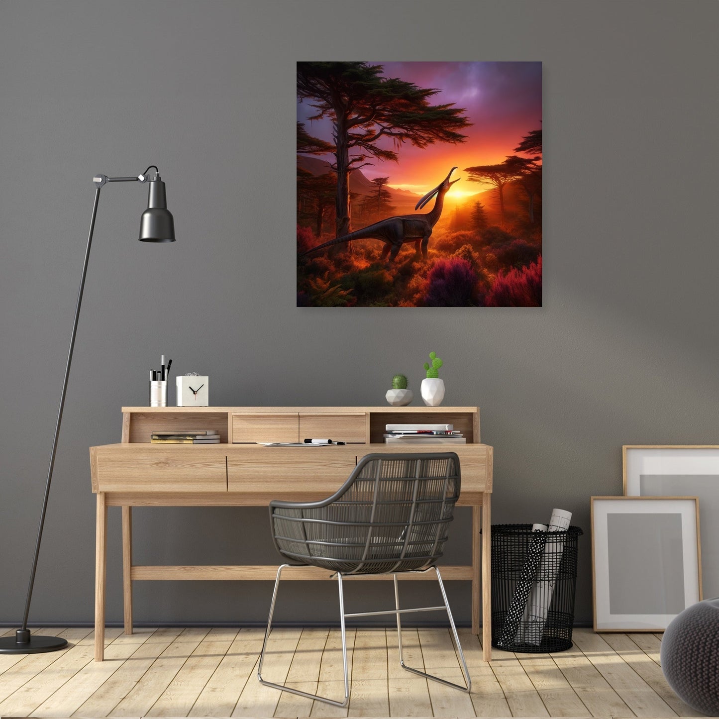 Sunset Serenade Parasaurolophus Canvas