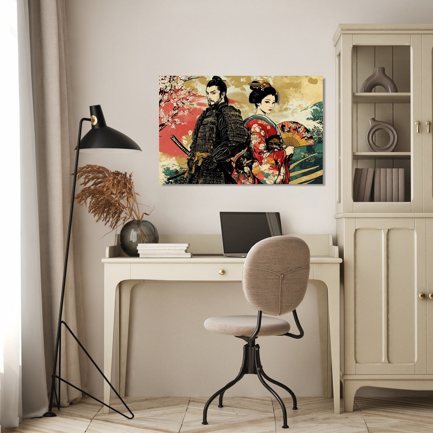 Samurai and Geisha Canvas