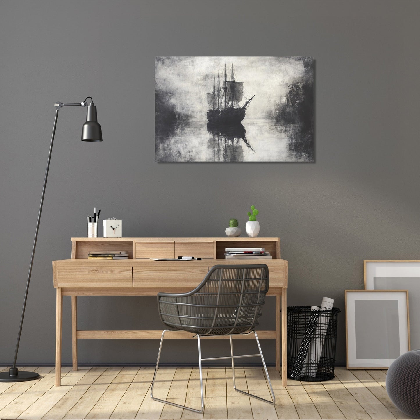 Ghostly Vessel Reflection Canvas