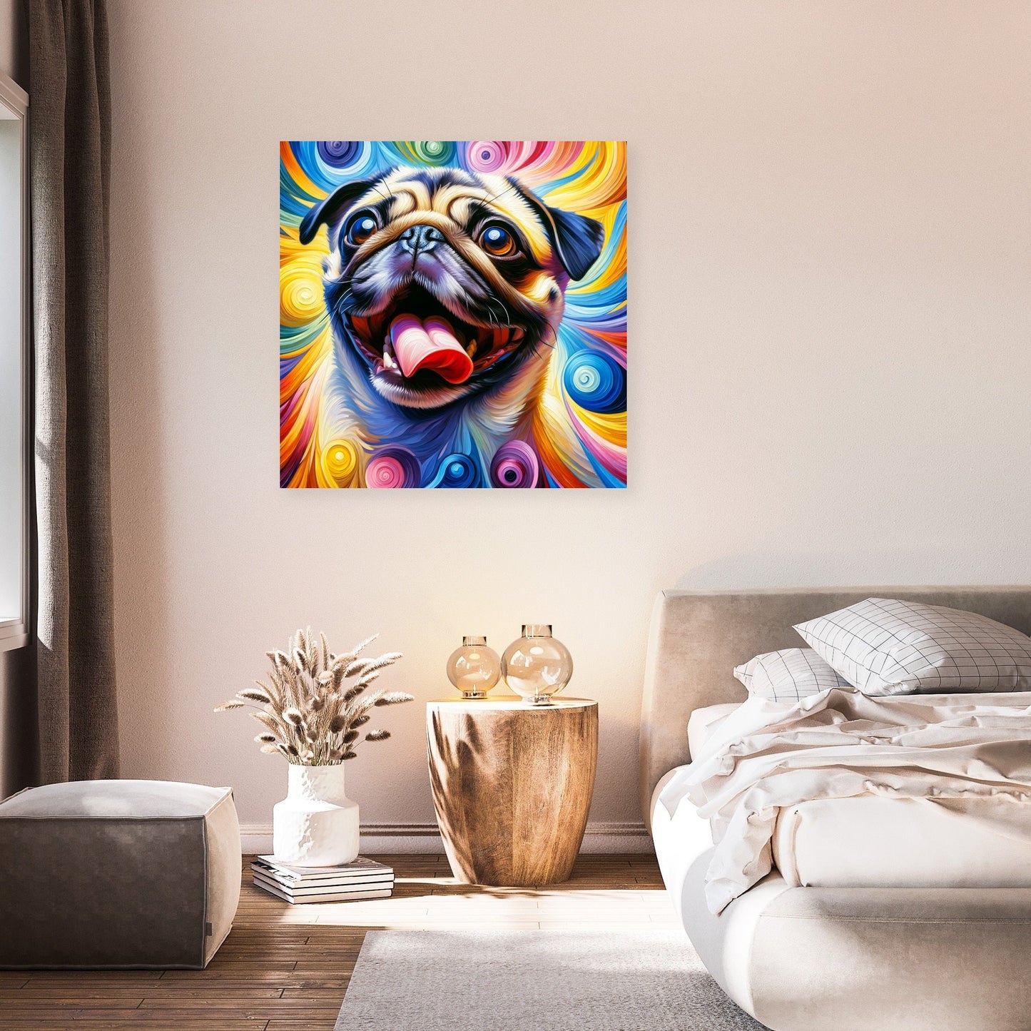 Jubilant Pug Frolic Canvas