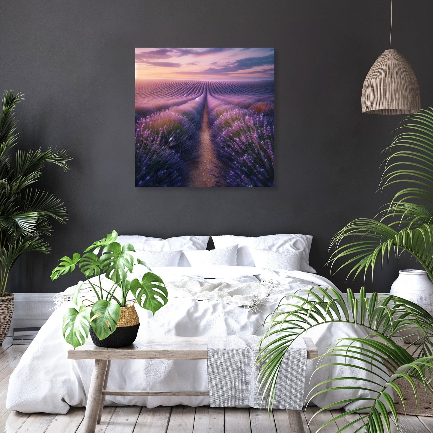 Lavender Sunset Fields Canvas