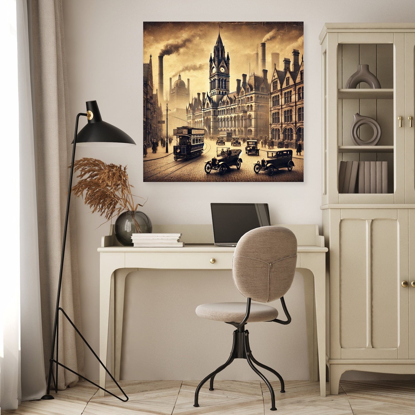 Vintage Manchester Charm Canvas