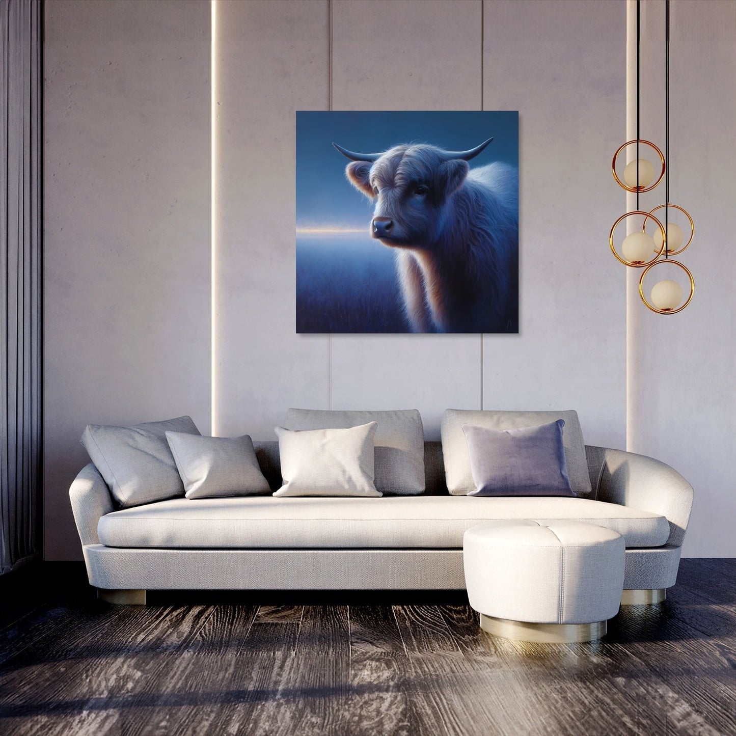 Highland Cow Evening Calm Canvas