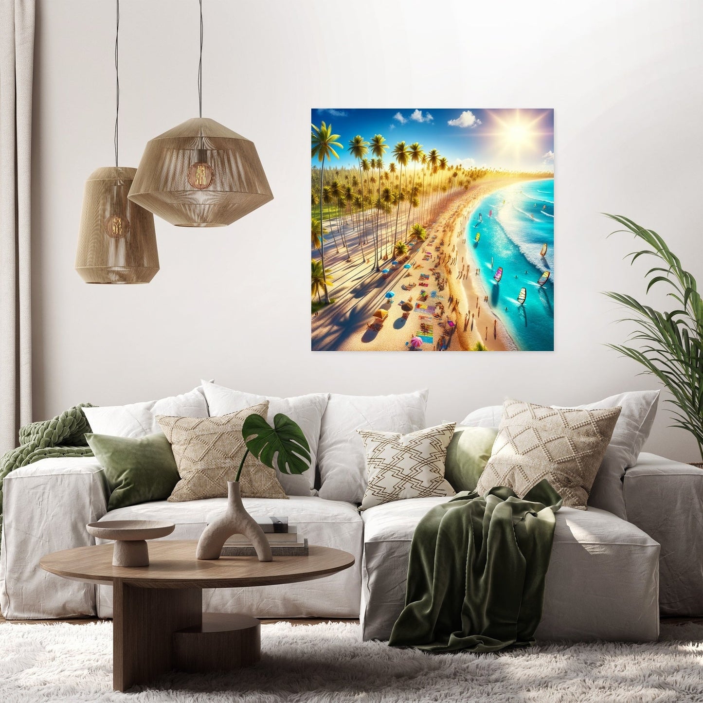 Summer Beach Panorama Canvas