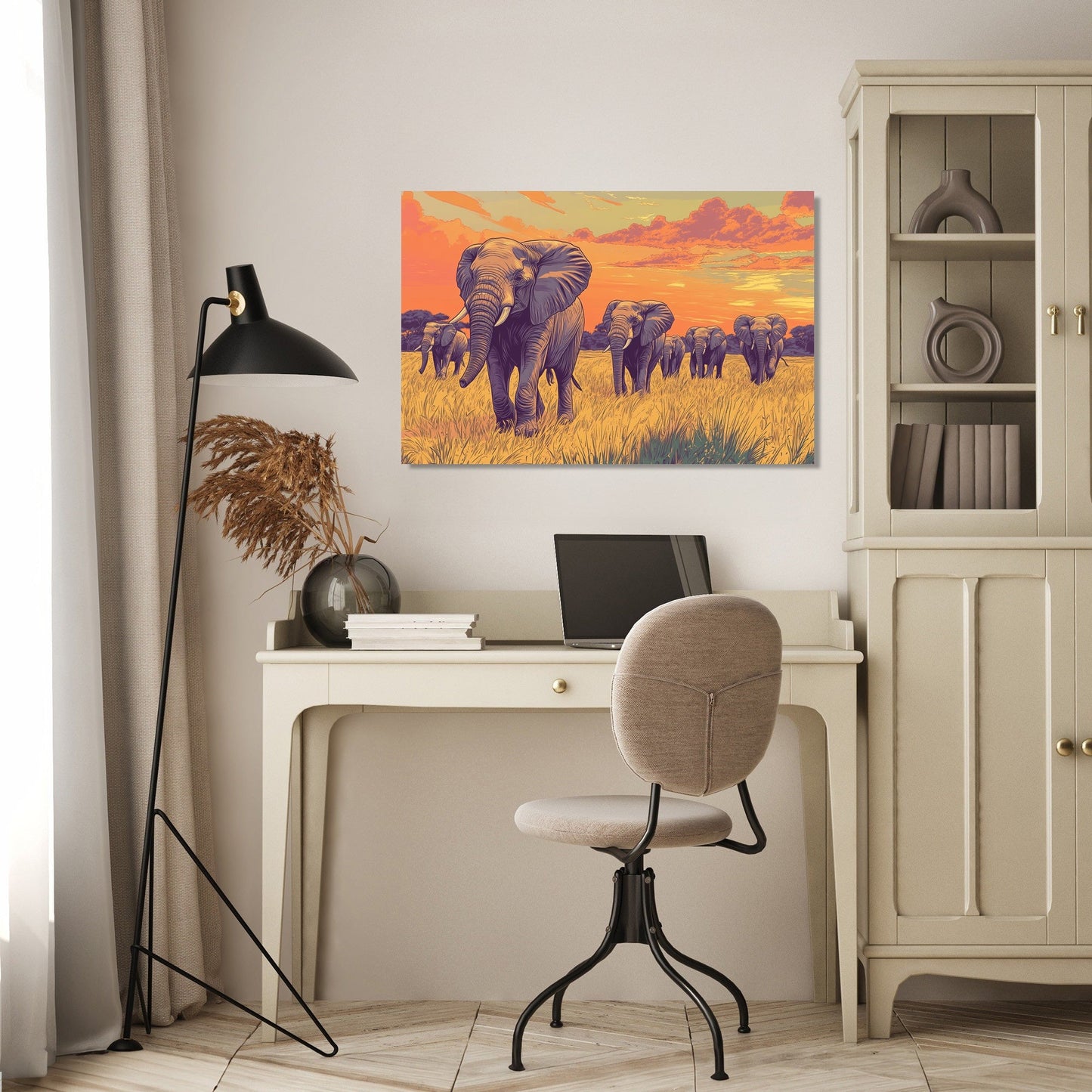 Elephants' Journey Canvas