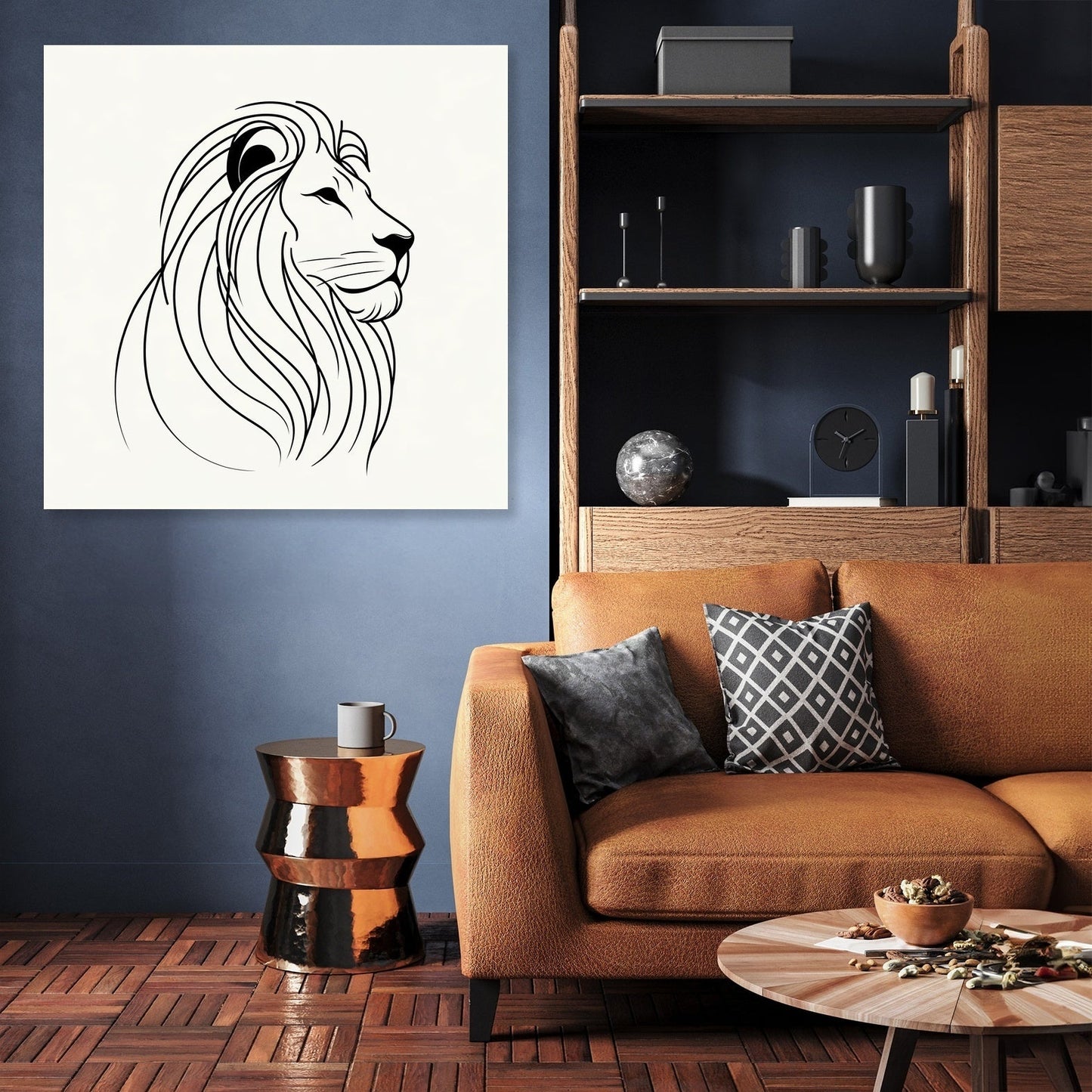 Regal Lion Silhouette Canvas