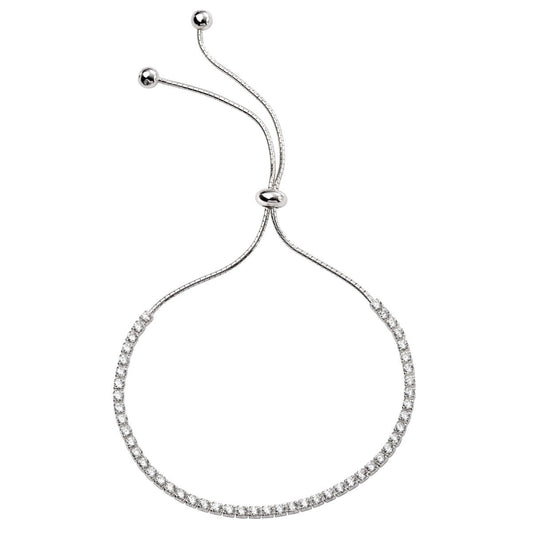 Beginnings Adjustable Chain Toggle Bracelet with Cubic Zirconia