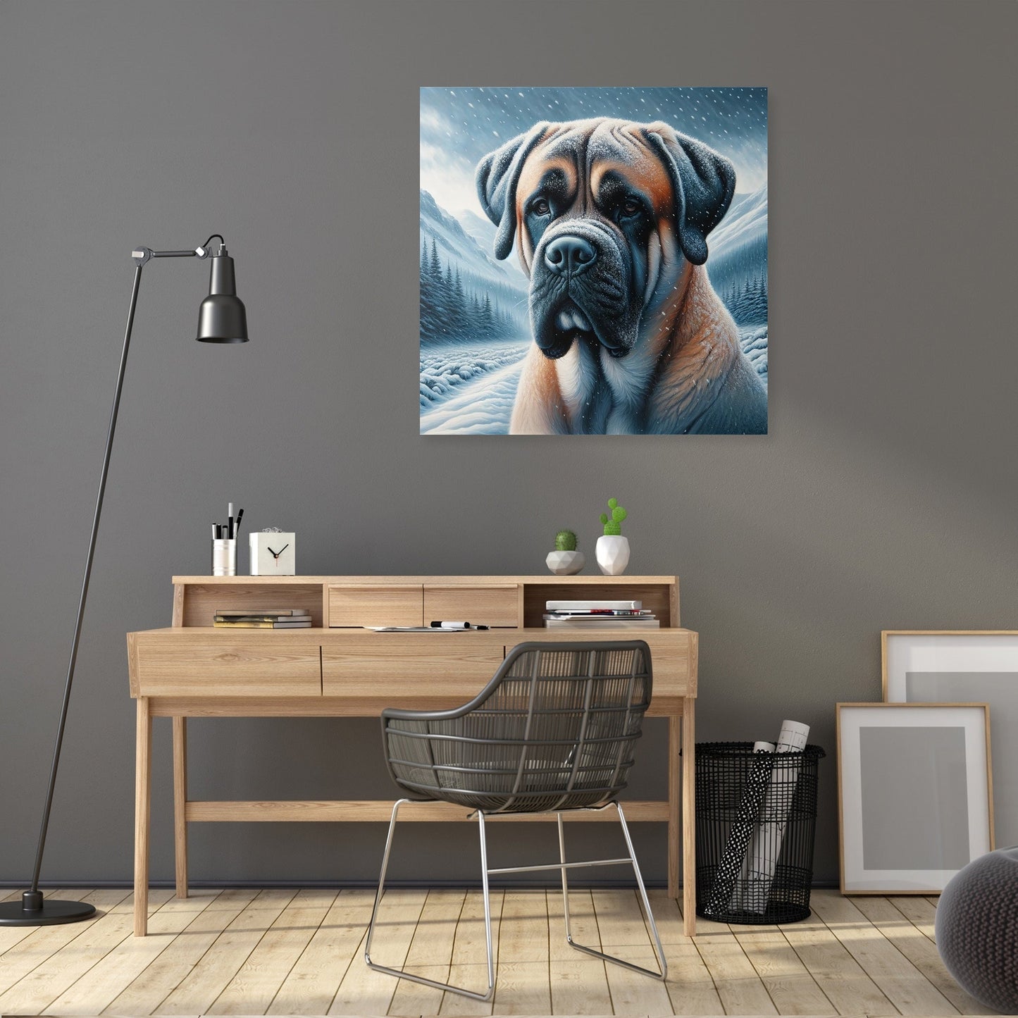 Winter's Guardian Bullmastiff Canvas
