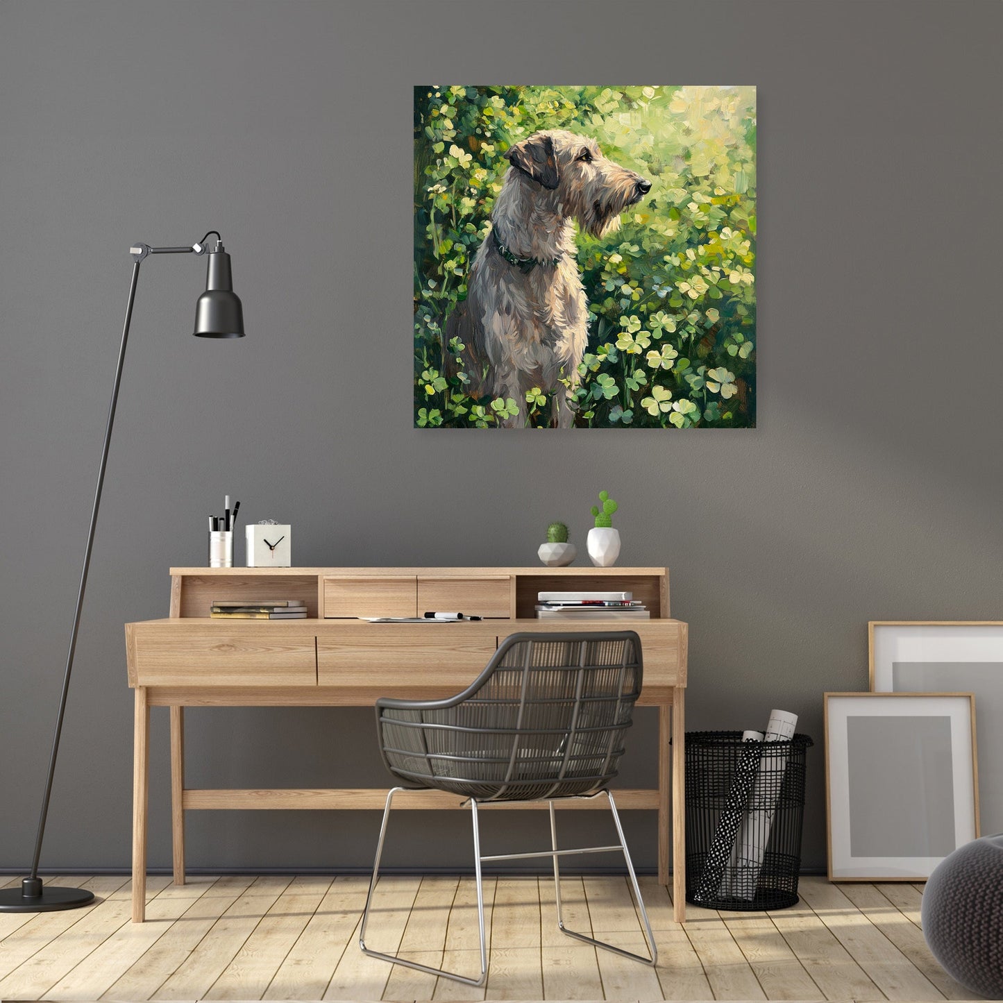 Irish Wolfhound in Clover Canvas