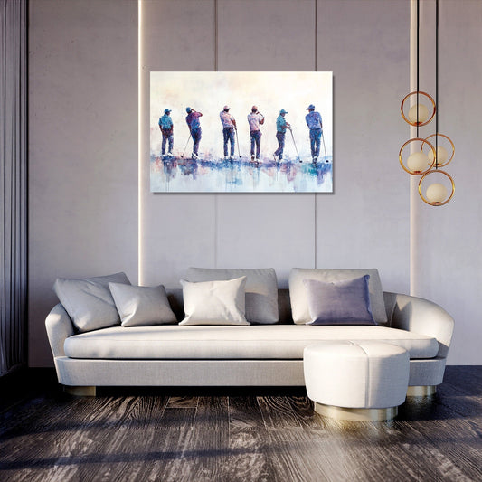 Golfers in Motion Canvas