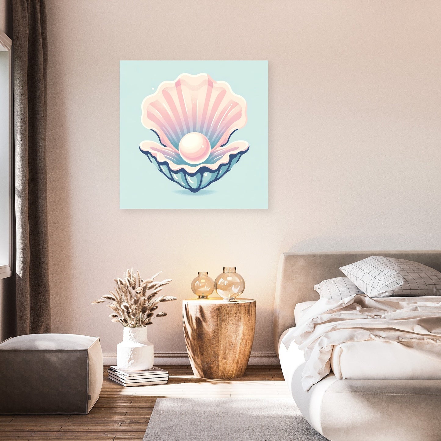 Pastel Pearl Oyster Canvas