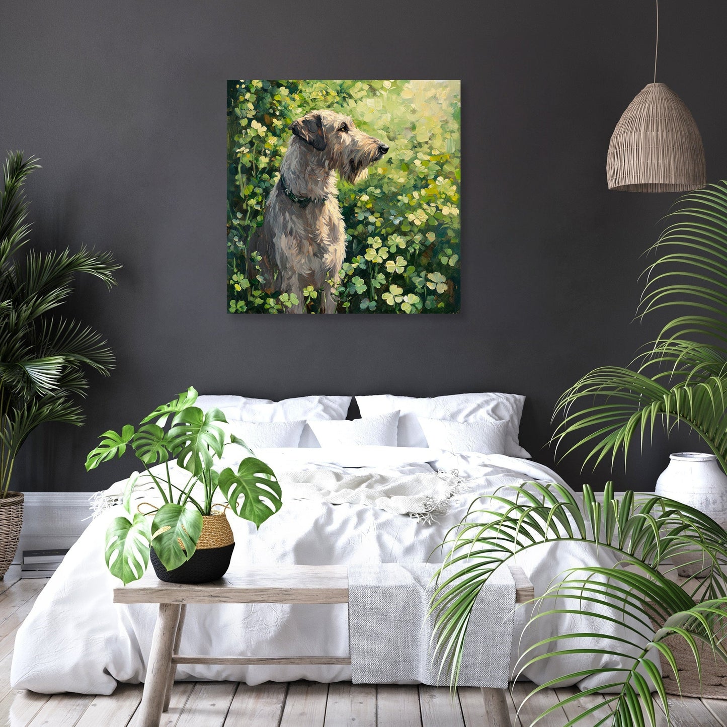 Irish Wolfhound in Clover Canvas
