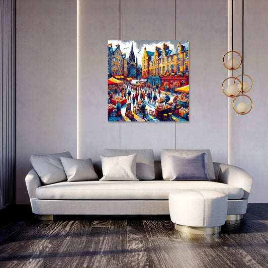 Edinburgh Grassmarket Vibrance Canvas
