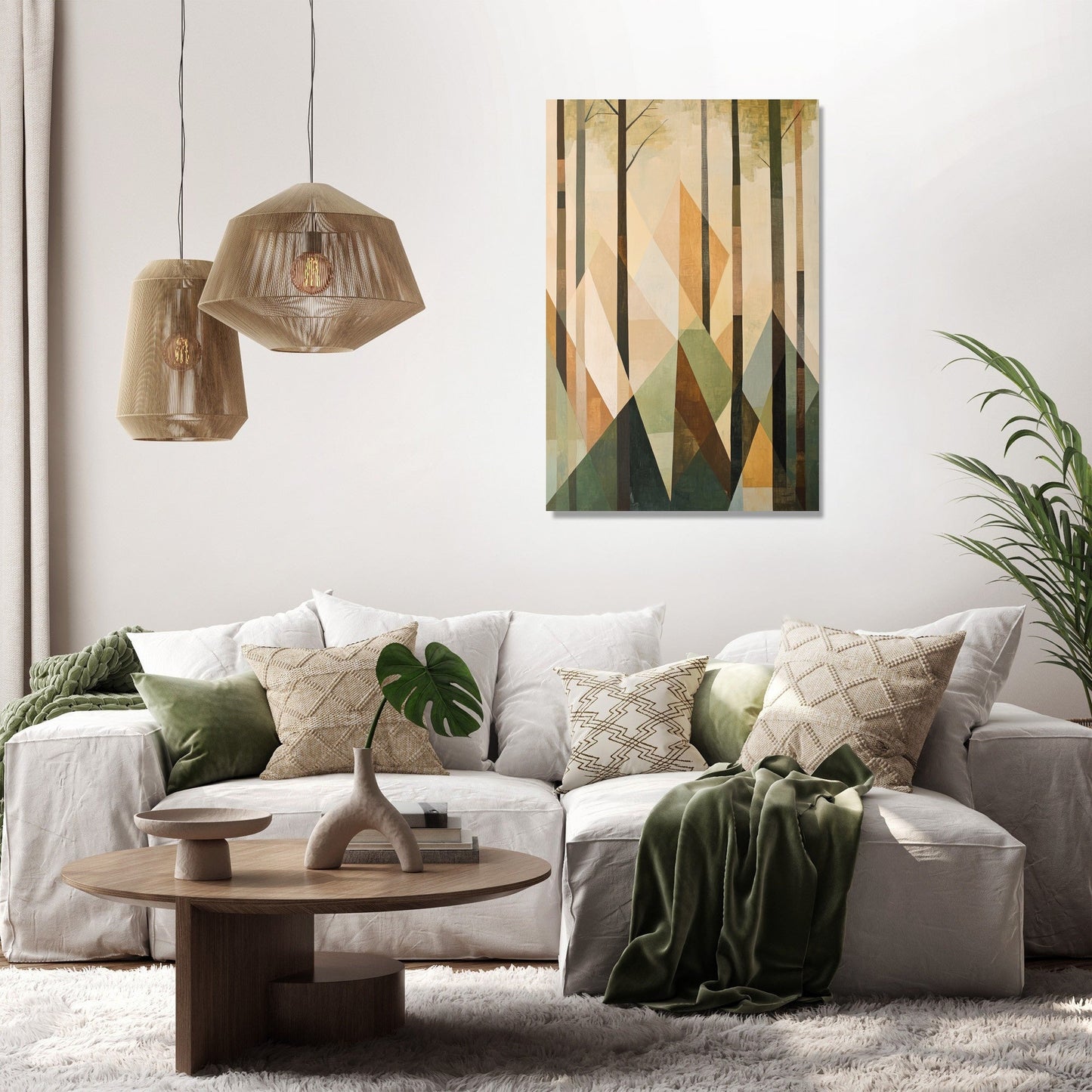 Triangular Forest Serenity Canvas
