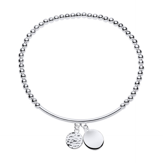 Beginnings Beaded Stretch Bracelet with Disc Charms