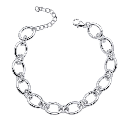 Beginnings Oval Link Bracelet with Textured Connection Links