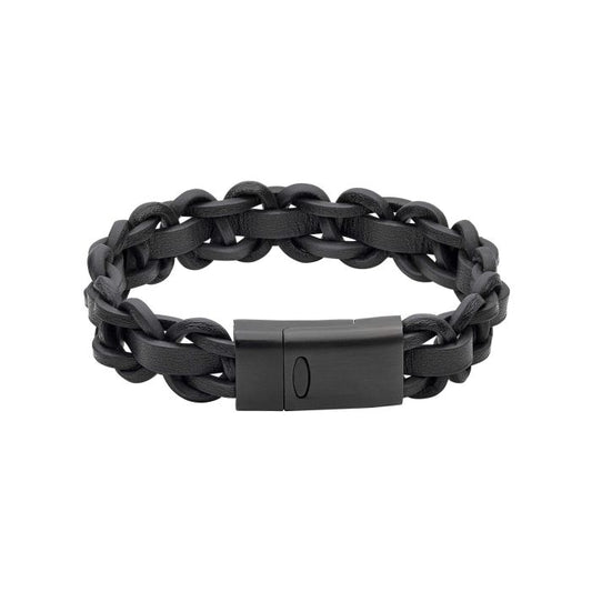 Fred Bennett Thick Braided Leather Bracelet