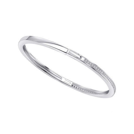 Beginnings Hinged Bangle with Cubic Zirconia