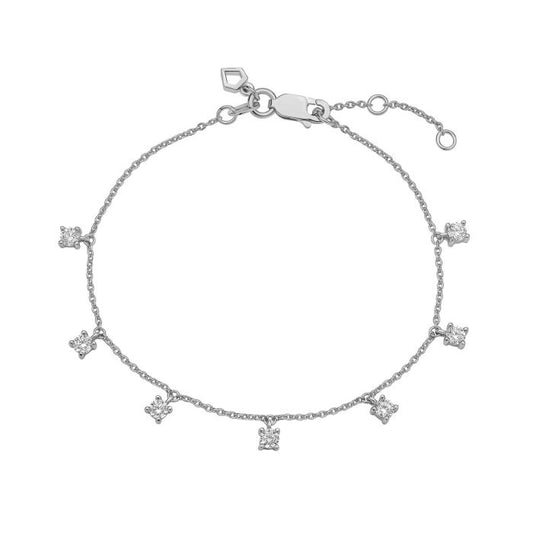 Diamonfire Four Claw Set Zirconia Station Bracelet
