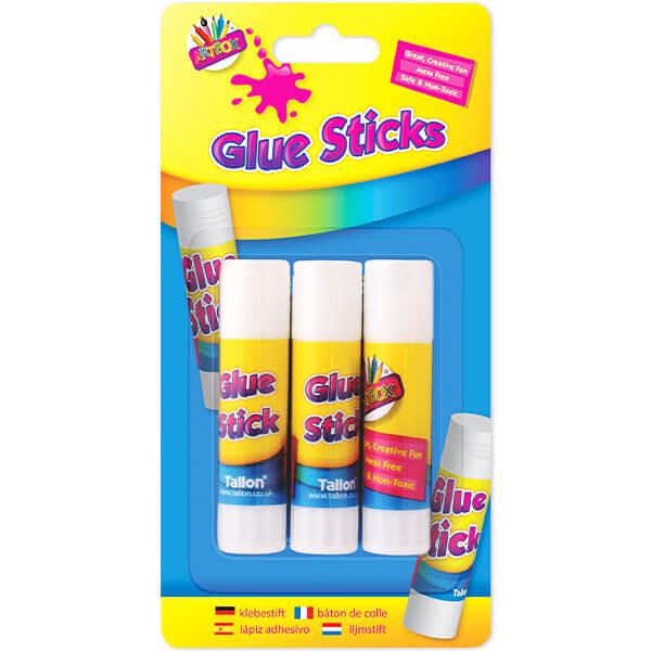 Pack of 3 Children's 8g Non-Toxic Twist Action Glue Sticks