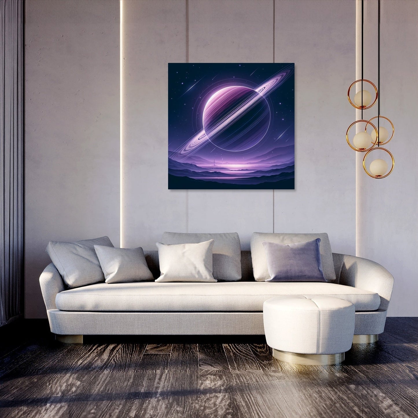 Violet Ring Planet Canvas