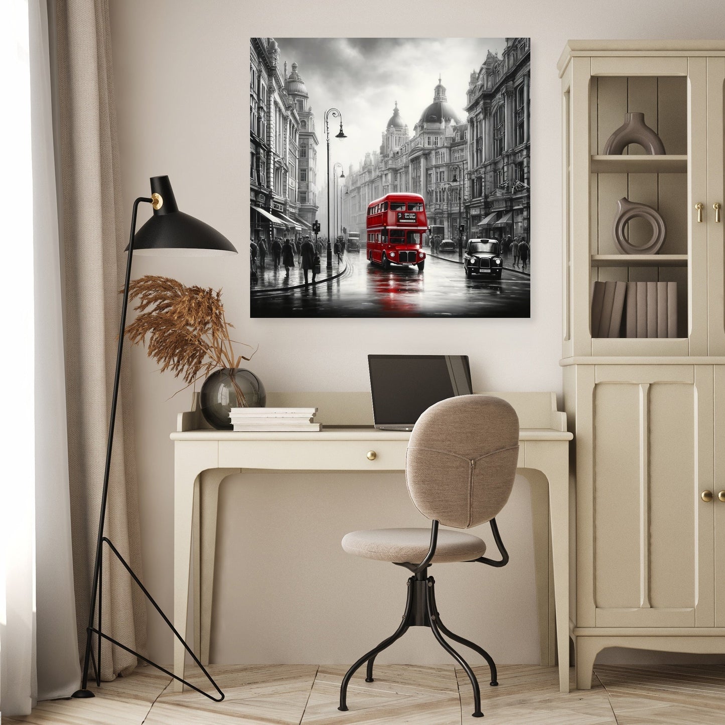 Red Essence of London Canvas