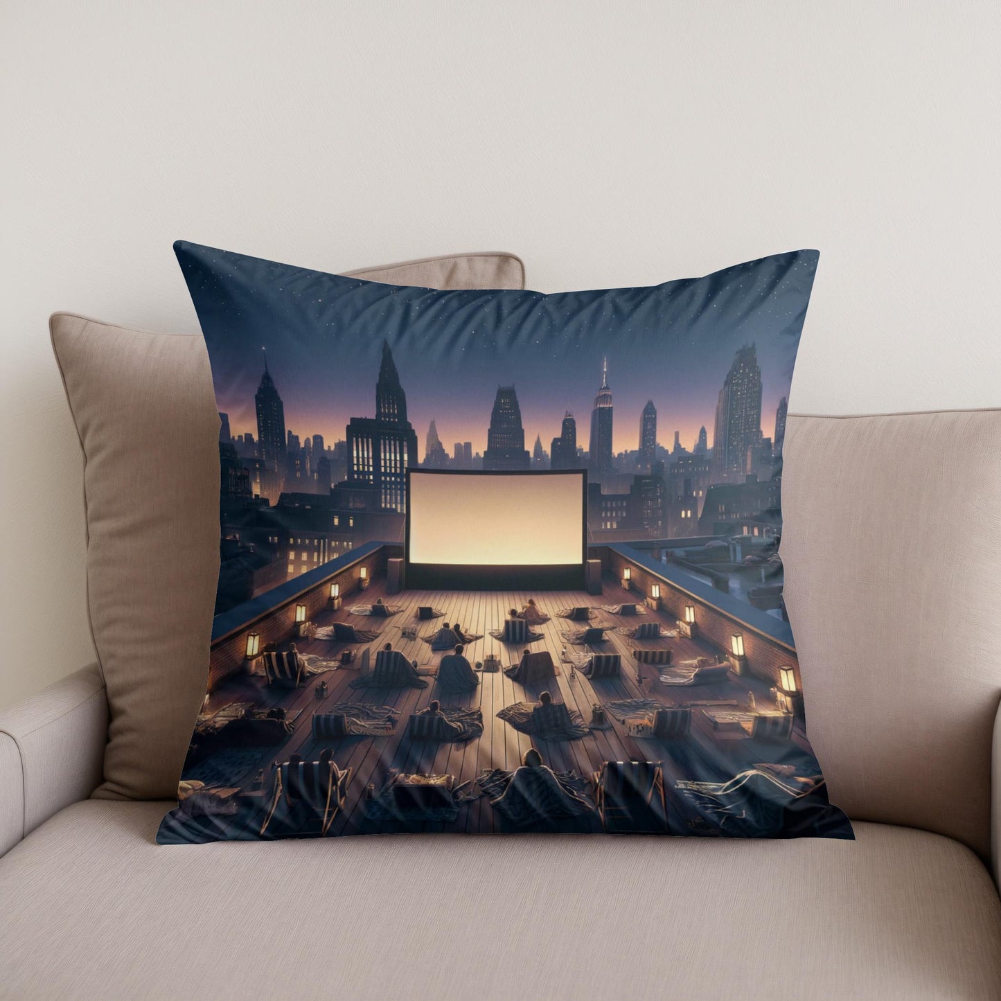 Rooftop Cinema Summer Nights Cotton Cushion
