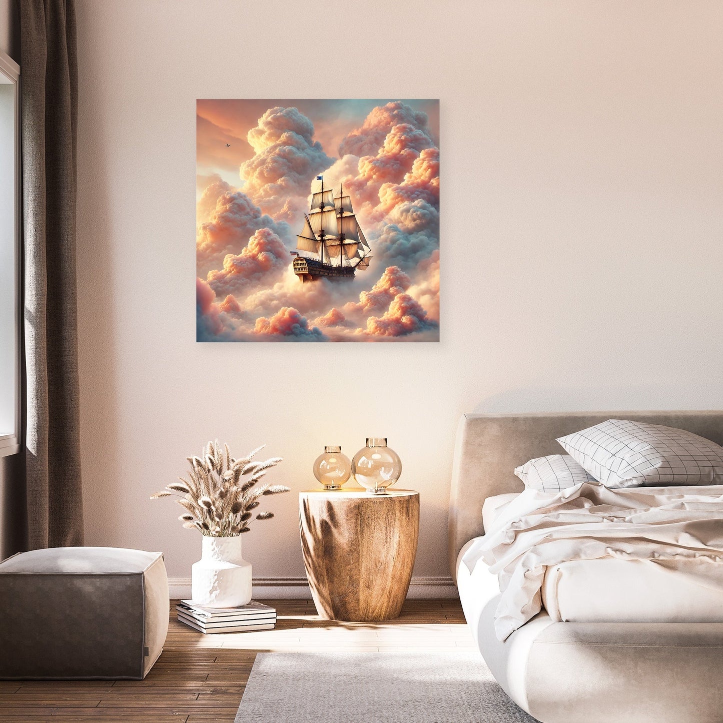 Pastel Dream Ship Canvas