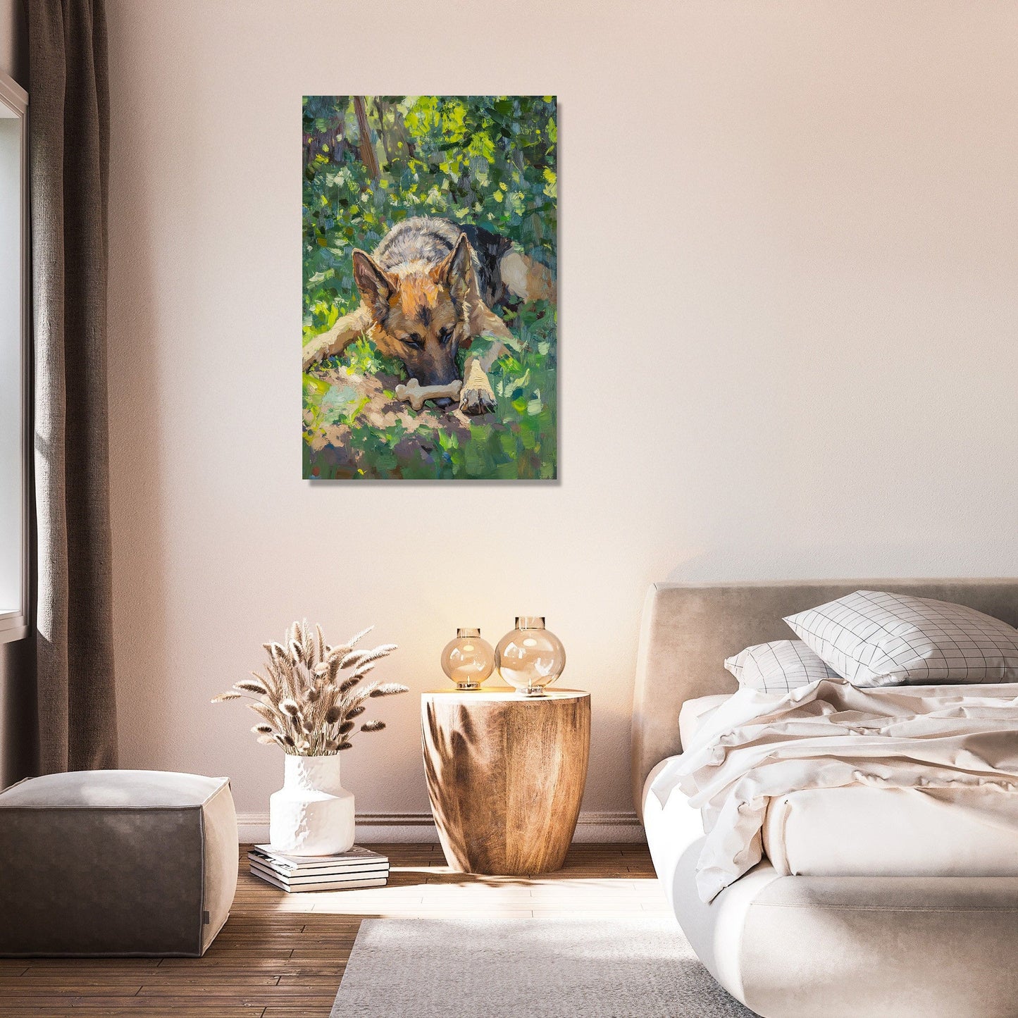 German Shepherd's Garden Canvas