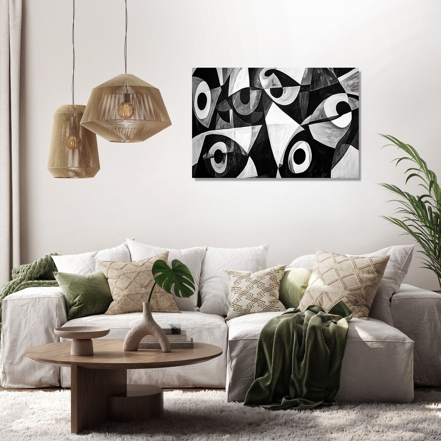 Monochrome Geometrics Canvas