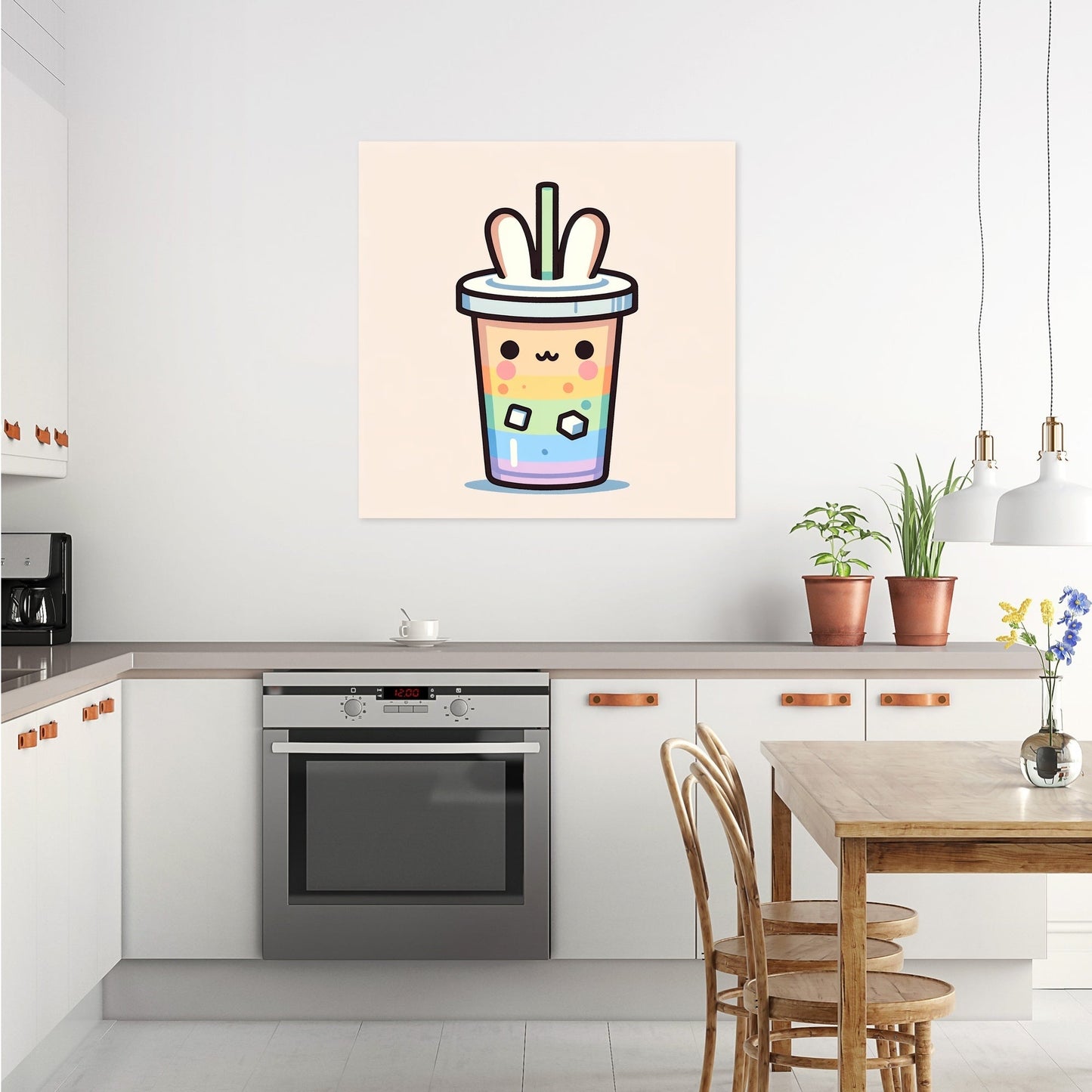 Whimsical Kawaii Latte Canvas
