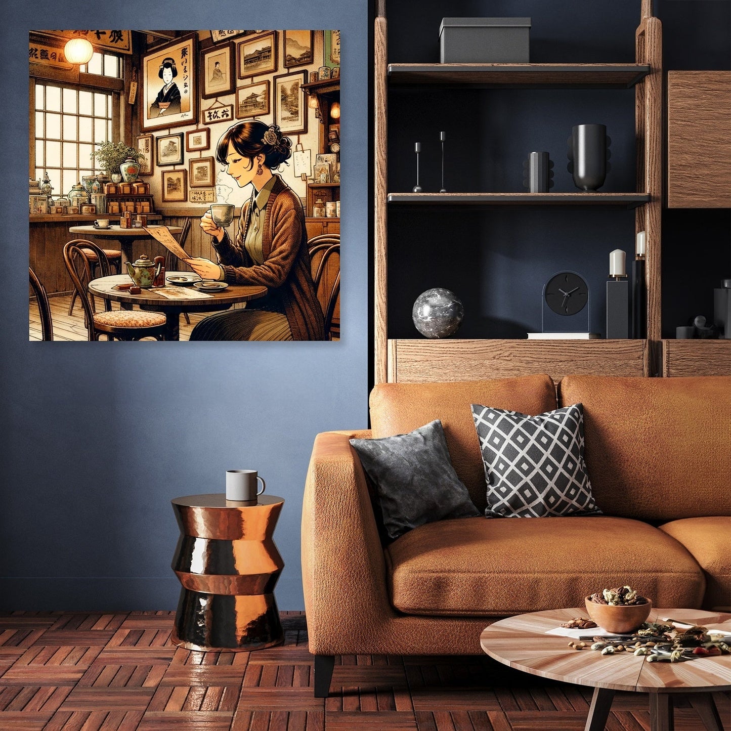 Nostalgic Café Moment Canvas