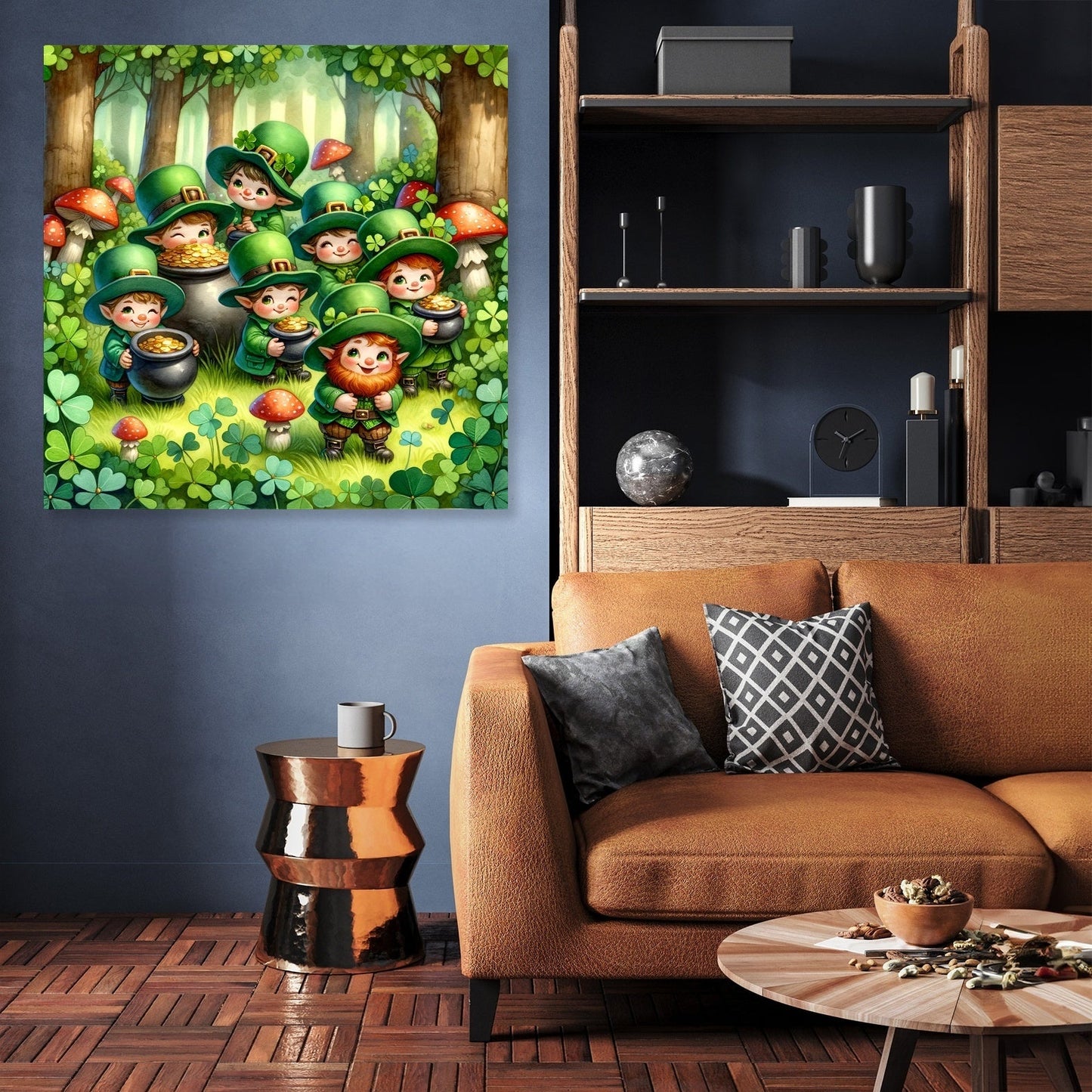 Clover Mischief Leprechauns Canvas