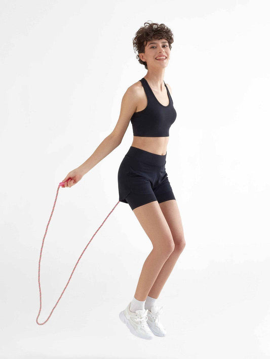 Recycled Double Layer Sports Shorts: Womens