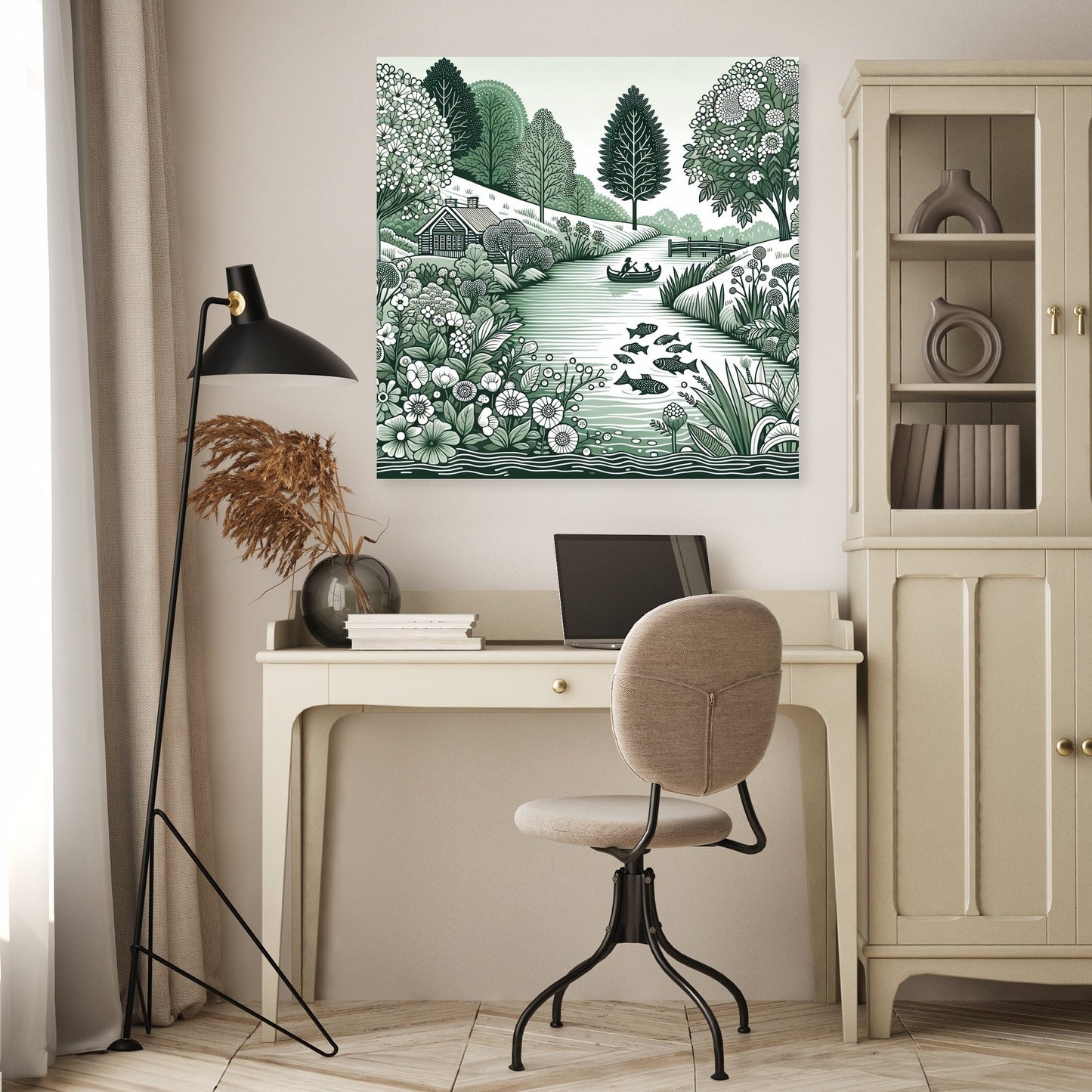 Riverbank Serenity Canvas